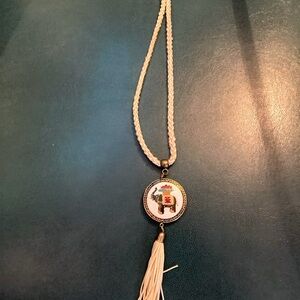 Vintage Cloisonne Pendant and necklace Asian Elephant